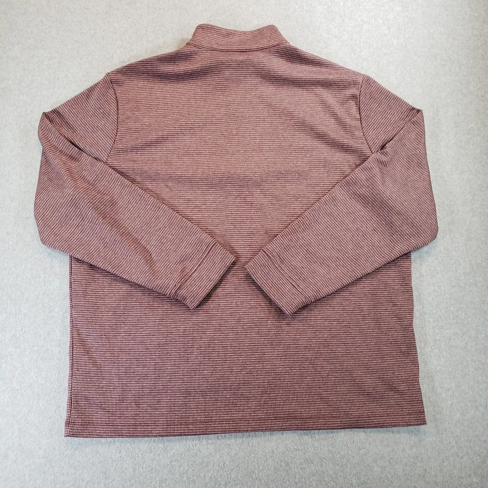Vineyard Vines Collegiate Perf Quarter Zip Shirt Mens Houndstooth Burgandy XXL
